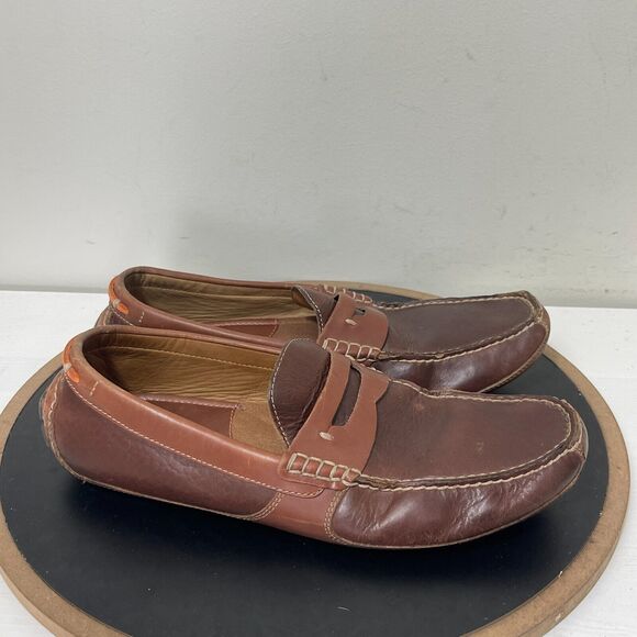 H.S.‎ Trask Men's Leather Shoes Brown Driving Moccasin Loafer Size 11M - - Picture 1 of 11